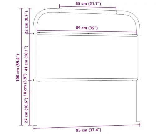 Galvgalis, Ozolkoka Krāsa, 90 Cm, Tērauds Un Inženierijas Koks Vidaxl