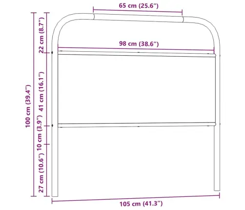 Galvgalis, Ozolkoka Krāsa, 100 Cm, Tērauds Un Inženierijas Koks Vidaxl
