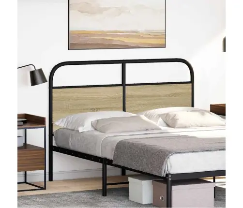Galvgalis, Ozolkoka Krāsa, 120 Cm, Tērauds Un Inženierijas Koks Vidaxl