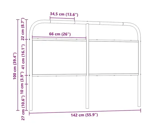 Voodipeats, Sonoma Tamm, 135 cm Teras Ja Tehispuit