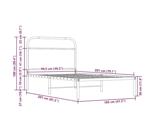 Gulta Bez Matrača, Brūna Ozola, 100X200 Cm, Inženierijas Koks Vidaxl