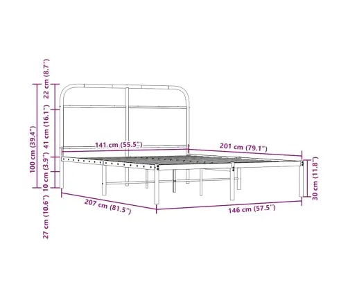 Lovos Rėmas Be Čiužinio, Rudos Ąžuolo, 140X200 Cm