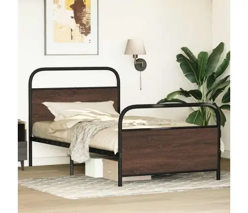 Gulta Bez Matrača, Brūna Ozola, 100X200 Cm, Inženierijas Koks Vidaxl