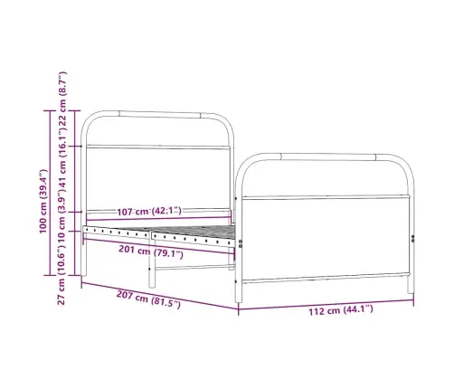 Gulta Bez Matrača, Brūna Ozola, 107X203 Cm, Inženierijas Koks Vidaxl