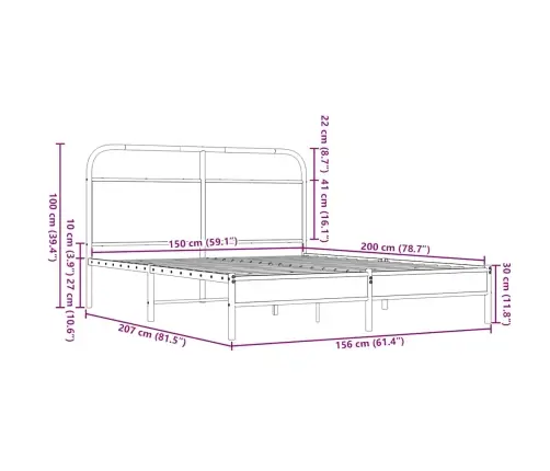Lovos Rėmas Be Čiužinio, Rudos Ąžuolo, 150X200 Cm