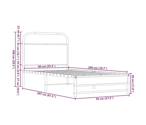 Gulta Bez Matrača, Brūna Ozola, 90X200 Cm, Inženierijas Koks Vidaxl
