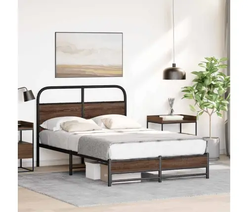 Gulta Bez Matrača, Brūna Ozola, 135X190 Cm, Inženierijas Koks Vidaxl