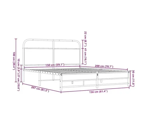 Gulta Bez Matrača, Brūna Ozola, 150X200 Cm, Inženierijas Koks Vidaxl