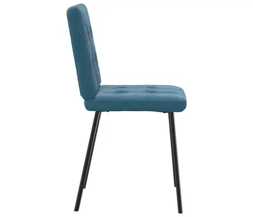 Valgomojo Kėdės, 4Vnt., Mėlynos Spalvos, Aksomas