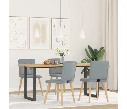 Virtuves Krēsli, 4 Gab., Gaiši Pelēks Audums Vidaxl