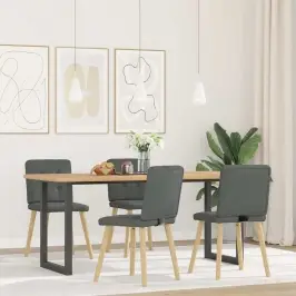 Virtuves Krēsli, 4 Gab., Tumši Pelēks Audums Vidaxl