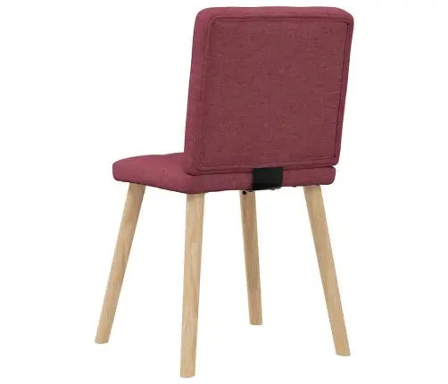 Virtuves Krēsli, 4 Gab., Vīnsarkans Audums Vidaxl