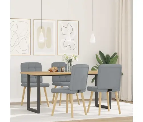 Virtuves Krēsli, 4 Gab., Gaiši Pelēks Audums Vidaxl