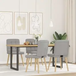 Virtuves Krēsli, 4 Gab., Mākonis Pelēks Audums Vidaxl