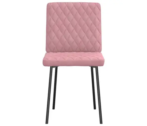 Valgomojo Kėdės, 4Vnt., Rožinės Spalvos, Aksomas Valgomojo Kėdės, 4Vnt., Rožinės Spalvos, Aksomas