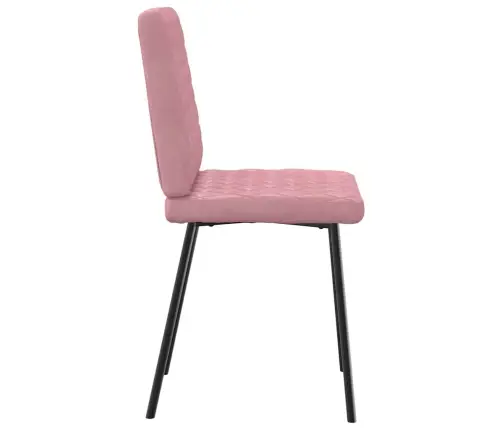 Valgomojo Kėdės, 4Vnt., Rožinės Spalvos, Aksomas Valgomojo Kėdės, 4Vnt., Rožinės Spalvos, Aksomas