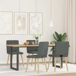 Virtuves Krēsli, 4 Gab., Tumši Pelēks Audums Vidaxl