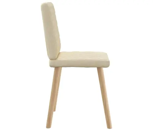 Virtuves Krēsli, 4 Gab., Krēmkrāsas Audums Vidaxl