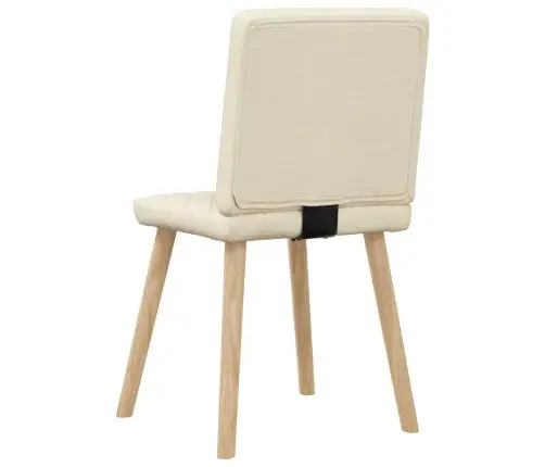 Virtuves Krēsli, 4 Gab., Krēmkrāsas Audums Vidaxl