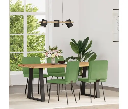 Valgomojo Kėdės, 4Vnt., Šviesiai Žalios Spalvos, Aksomas