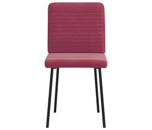 Valgomojo Kėdės, 4Vnt., Raudonojo Vyno Spalvos, Aksomas