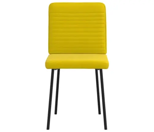Valgomojo Kėdės, 4Vnt., Geltonos Spalvos, Aksomas