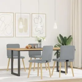 Virtuves Krēsli, 4 Gab., Gaiši Pelēks Audums Vidaxl