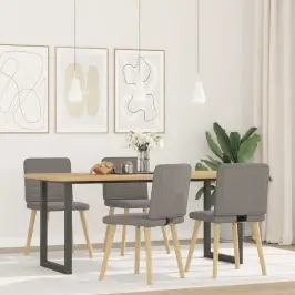 Virtuves Krēsli, 4 Gab., Pelēkbrūns Audums Vidaxl