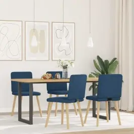 Valgomojo Kėdės, 4Vnt., Mėlynos Spalvos, Audinys