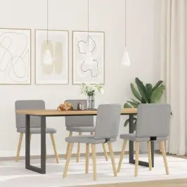 Virtuves Krēsli, 4 Gab., Mākonis Pelēks Audums Vidaxl