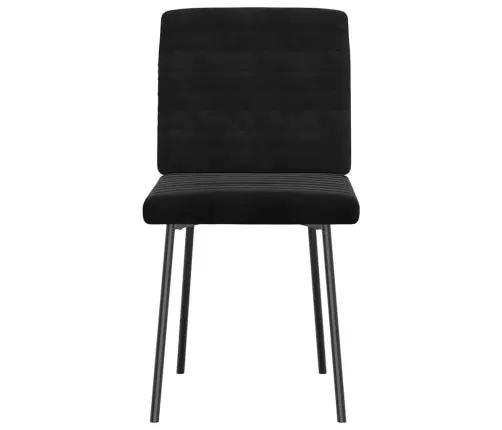 Valgomojo Kėdės, 4Vnt., Juodos Spalvos, Aksomas Valgomojo Kėdės, 4Vnt., Juodos Spalvos, Aksomas