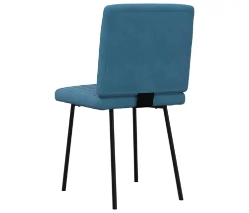 Virtuves Krēsli, 4 Gab., Zils Samts Vidaxl