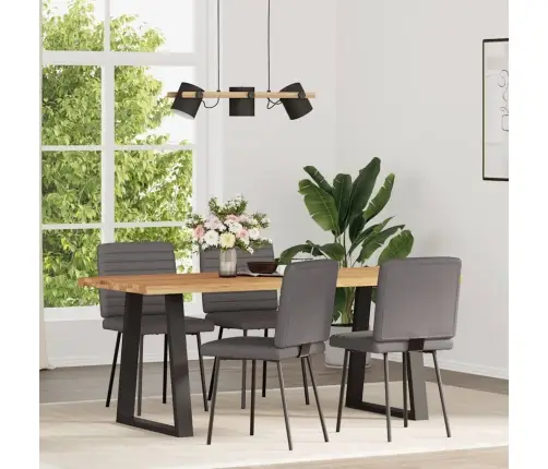 Virtuves Krēsli, 4 Gab., Pelēka Mākslīgā Āda Vidaxl