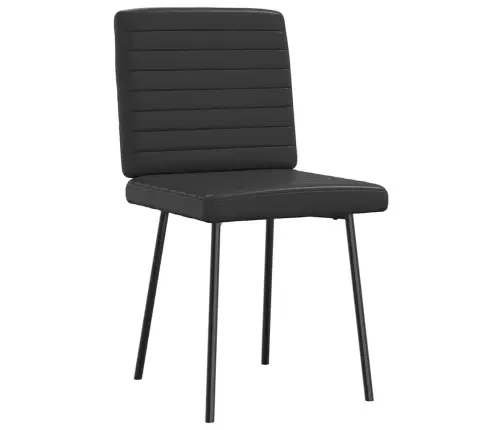 Valgomojo Kėdės, 4 Vnt., Juodos Spalvos, Dirbtinė Oda