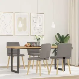 Virtuves Krēsli, 4 Gab., Pelēkbrūns Audums Vidaxl