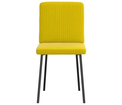 Virtuves Krēsli, 4 Gab., Dzeltens Samts Vidaxl