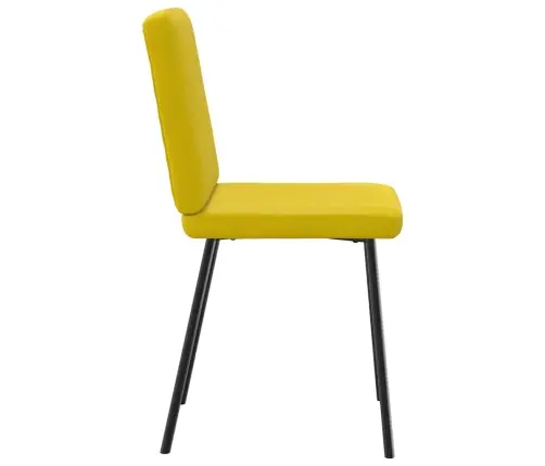 Virtuves Krēsli, 4 Gab., Dzeltens Samts Vidaxl