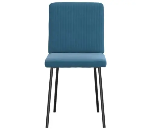 Virtuves Krēsli, 4 Gab., Zils Samts Vidaxl