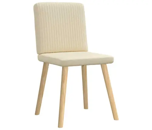 Virtuves Krēsli, 4 Gab., Krēmkrāsas Audums Vidaxl