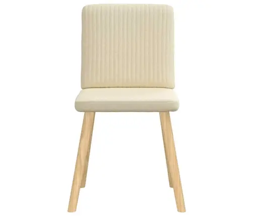 Virtuves Krēsli, 4 Gab., Krēmkrāsas Audums Vidaxl