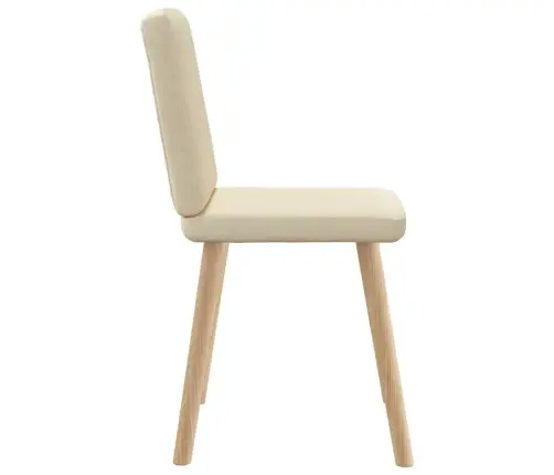 Virtuves Krēsli, 4 Gab., Krēmkrāsas Audums Vidaxl