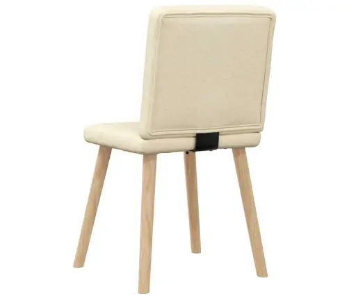 Virtuves Krēsli, 4 Gab., Krēmkrāsas Audums Vidaxl