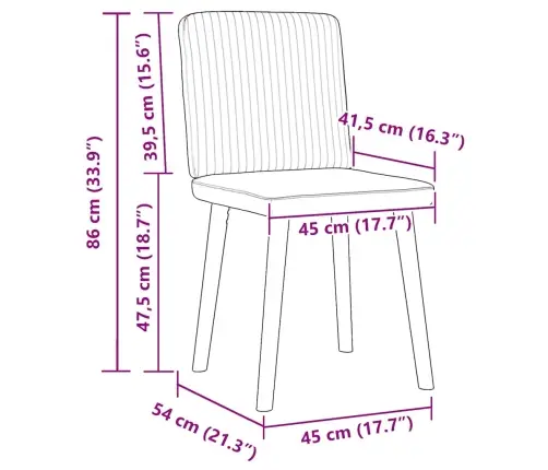 Virtuves Krēsli, 4 Gab., Zils Audums Vidaxl