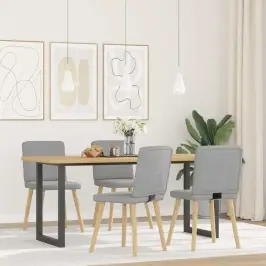Virtuves Krēsli, 4 Gab., Mākonis Pelēks Audums Vidaxl
