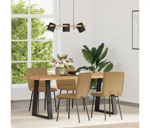 Valgomojo Kėdės, 4Vnt., Rudos Spalvos, Aksomas