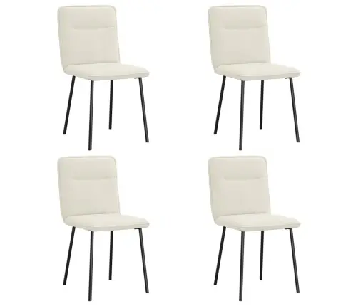 Virtuves Krēsli, 4 Gab., Krēmkrāsas Samts Vidaxl