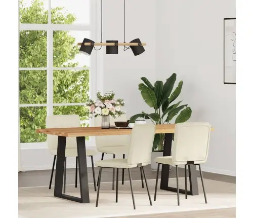 Virtuves Krēsli, 4 Gab., Krēmkrāsas Samts Vidaxl