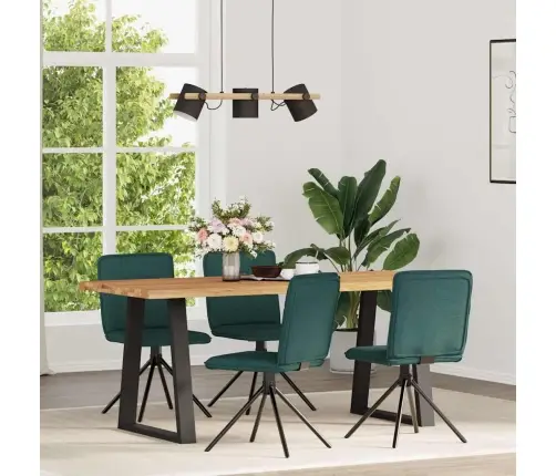 Virtuves Krēsli, 4 Gab., Tumši Zaļš Audums Vidaxl