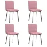 Valgomojo Kėdės, 4Vnt., Rožinės Spalvos, Aksomas
