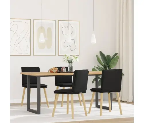 Valgomojo Kėdės, 4Vnt., Juodos Spalvos, Audinys